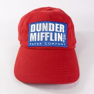 Dunder Mifflin Paper Company The Office Funko Strapback Adjustable Hat Cap Red